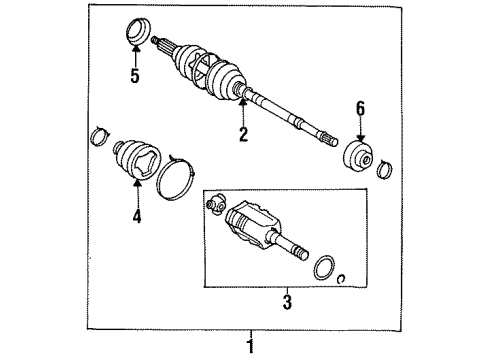 1995 Toyota Celica Shaft Assembly,OUTBOARD Diagram for 43460-29257