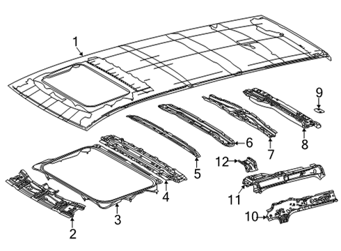 2022 Toyota Sienna Roof & Components Diagram 1 - Thumbnail