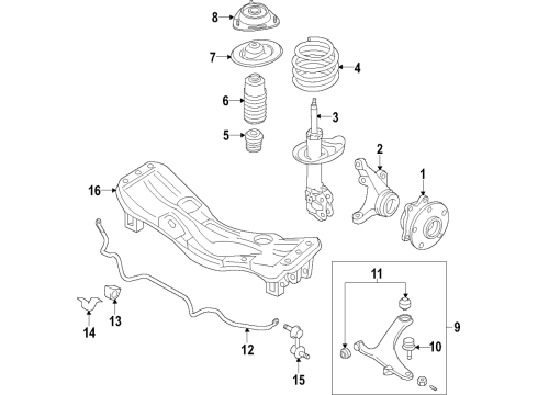 2019 Toyota 86 Front Stabilizer Link Assembly, Left Diagram for SU003-00394