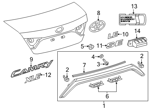 2017 Toyota Camry Switch, Luggage Electrical Key Diagram for 84945-06010