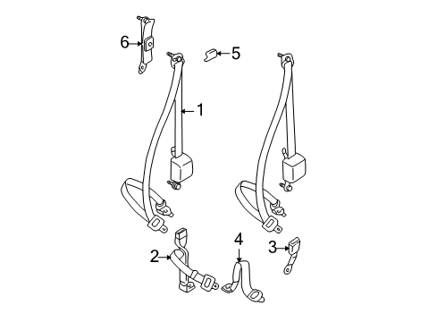 1997 Toyota Tacoma Adjuster Assy, Front Shoulder Belt Anchor Diagram for 73200-04010-E0