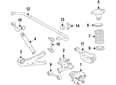 2018 Toyota Highlander Rear Suspension, Control Arm Diagram 5 - Thumbnail