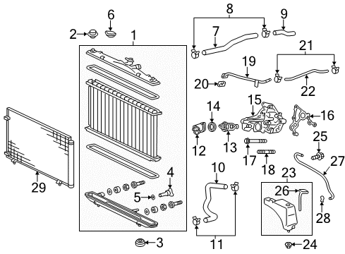 2012 Toyota Sienna Hose, Radiator Diagram for 16571-0V050