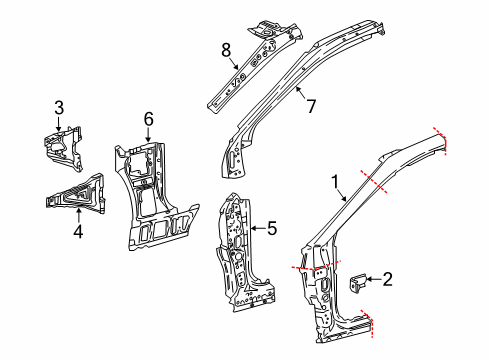 2018 Toyota Camry Hinge Pillar Diagram 3 - Thumbnail