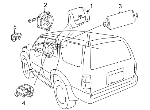 1999 Toyota 4Runner Air Bag Components Diagram