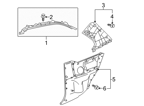 2017 Toyota Yaris Interior Trim - Quarter Panels Diagram