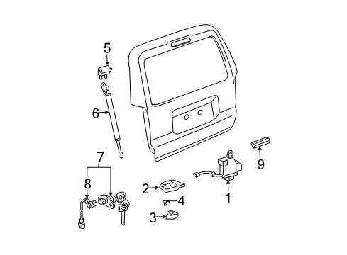 2006 Toyota 4Runner Back Door, Body Diagram 2 - Thumbnail