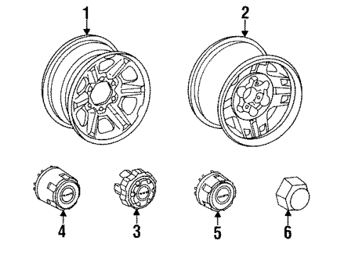 1991 Toyota Land Cruiser Front Wheel Hub Ornament Sub-Assembly Diagram for 42603-60140