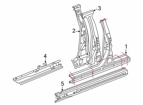 2005 Scion xA Center Pillar & Rocker Diagram