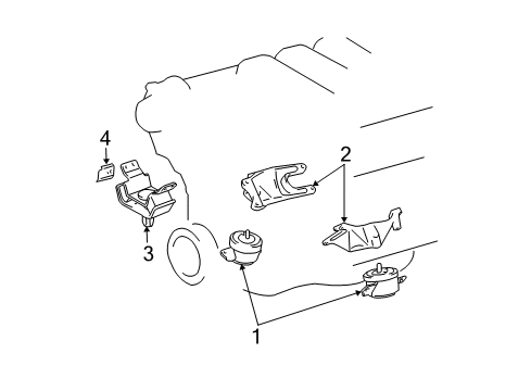 2006 Toyota 4Runner Engine & Trans Mounting Diagram