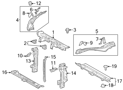 2023 Toyota Prius Radiator Support Diagram