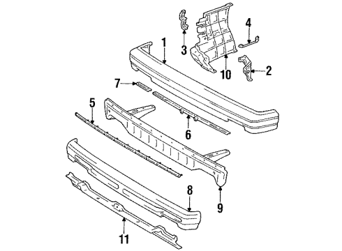 1986 Toyota Camry Cover, Front Bumper Diagram for 52119-32900