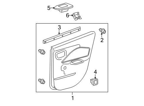 2009 Toyota Yaris Interior Trim - Rear Door Diagram 2 - Thumbnail