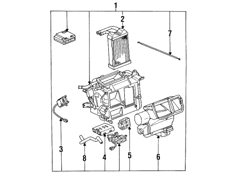 1990 Toyota Celica Valve Assy, Heater Water Diagram for 87240-20300