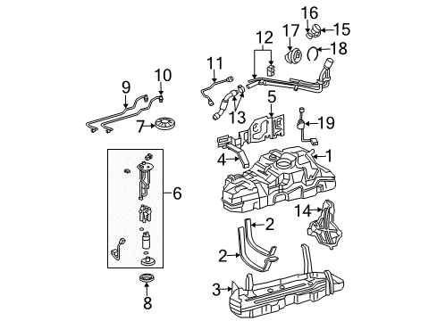 2008 Toyota 4Runner Fuel Suction Tube Assembly W/Pump & Gage Diagram for 77020-35112