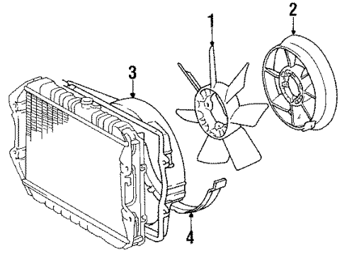 1994 Toyota Pickup Cooling System, Radiator, Water Pump, Cooling Fan Diagram 1 - Thumbnail