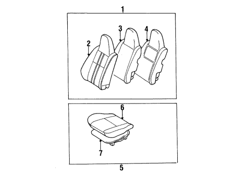 1997 Toyota Tercel Front Seat Components Diagram