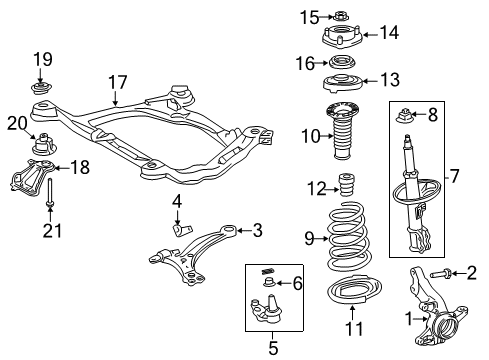 2018 Toyota Sienna Shock Absorber Assembly Front Left Diagram for 48520-8Z152