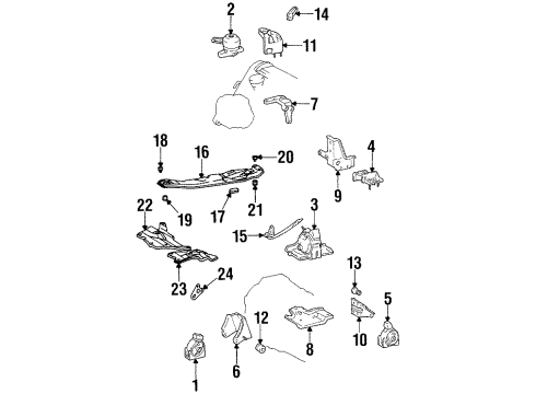 1989 Toyota Camry Cushion Assy, Center Member Mounting, Rear Upper Diagram for 52230-32030