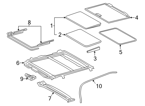 2019 Toyota Avalon Sunroof, Body Diagram