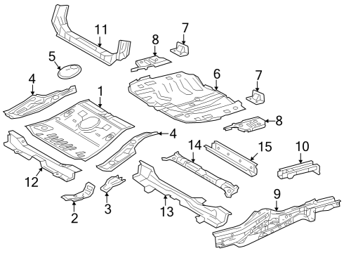 2023 Toyota Prius MEMBER SUB-ASSY, CTR Diagram for 57405-47030