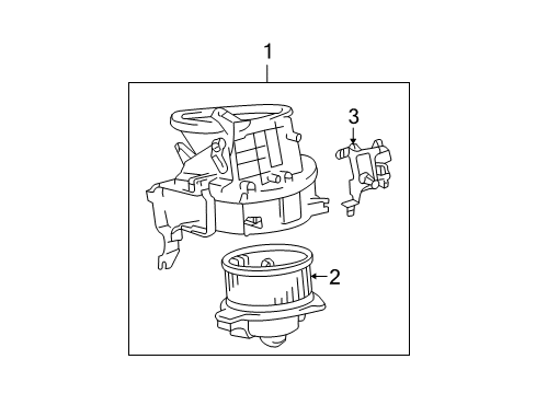 2001 Toyota Tacoma Motor Sub-Assy, Heater Blower, W/Fan Diagram for 87103-04030