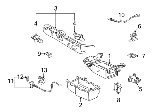 2001 Toyota Highlander Gasket, Oxygen SENSO Diagram for 89466-20020-83