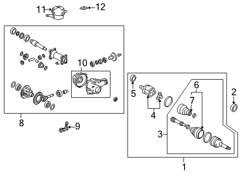 1998 Toyota 4Runner Carrier & Front Axles Diagram