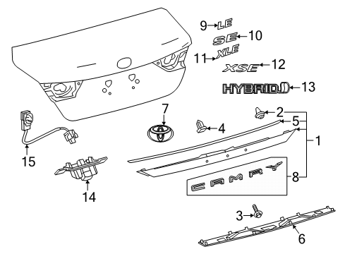 2021 Toyota Camry Nameplate, Chrome, Rear Diagram for 75442-06290