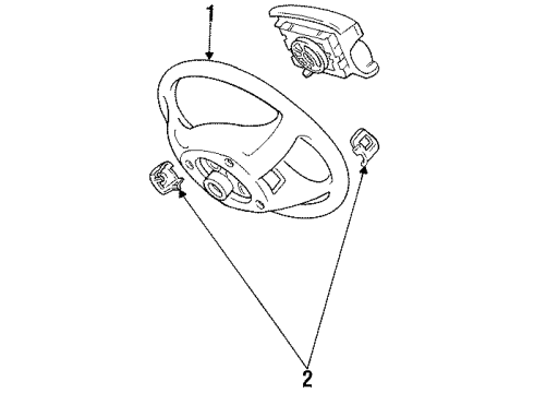 1994 Toyota Camry Steering Column, Steering Wheel & Trim Diagram 2 - Thumbnail