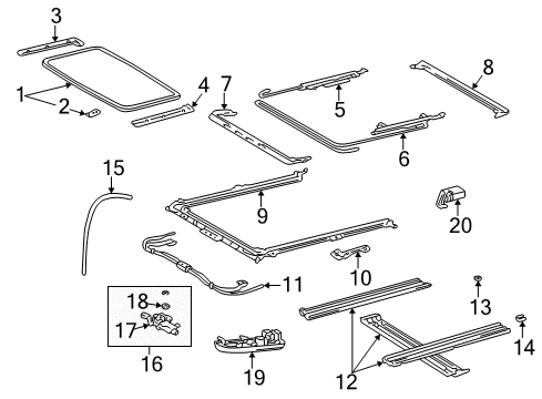 1997 Toyota 4Runner Garnish, Sliding Roof Side, RH Diagram for 63217-35010