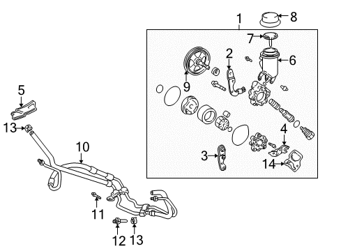 2001 Toyota Echo P/S Pump & Hoses, Steering Gear & Linkage Diagram 2 - Thumbnail