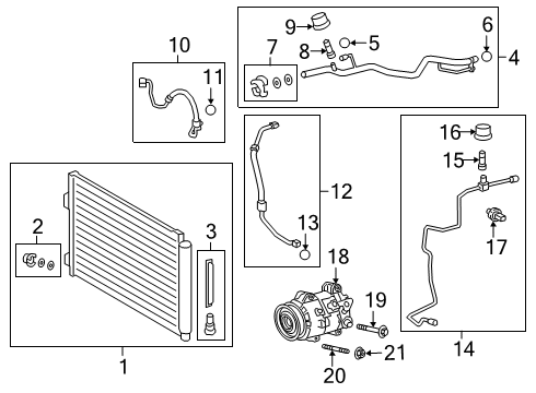 2022 Toyota RAV4 Condenser, Compressor & Lines Diagram