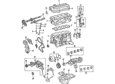 1998 Toyota RAV4 Bearing, Connecting Rod Diagram for 13041-03020-02