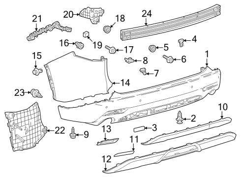 2024 Toyota Grand Highlander Bumper & Components - Rear Diagram 2 - Thumbnail