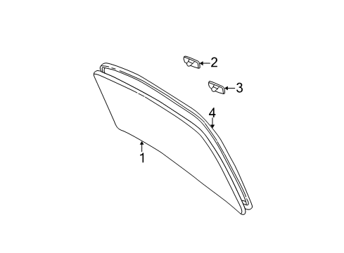 2003 Toyota Camry Back Glass, Reveal Moldings Diagram 1 - Thumbnail