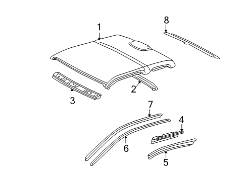 1995 Toyota Tacoma Roof & Components Diagram 2 - Thumbnail