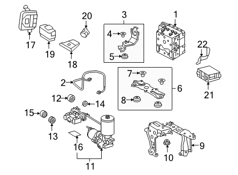 2009 Toyota Highlander Cushion, Brake Actuator Bracket Diagram for 44547-50120