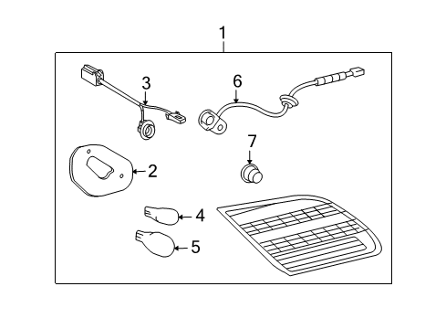 2010 Toyota Avalon Lamp Assy, Rear, RH Diagram for 81580-AC020