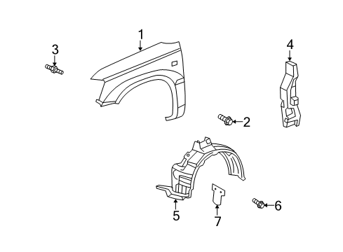 2006 Toyota Highlander Fender & Components Diagram 2 - Thumbnail