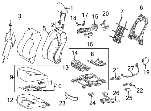 2018 Toyota Camry Front Seat Cover Sub-Assembly Diagram for 71073-06W50-C4