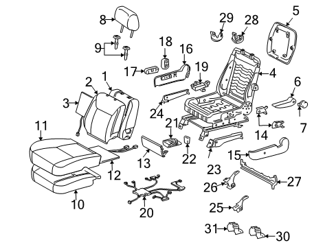 2005 Toyota Sienna Heater Assembly, Seat Diagram for 87510-AE030