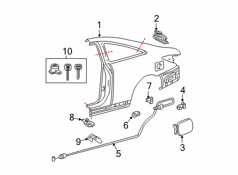 2004 Toyota Solara Quarter Panel & Components Diagram 2 - Thumbnail