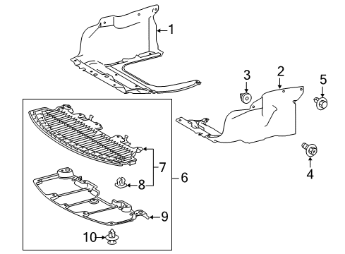 2014 Toyota Corolla Splash Shields Diagram