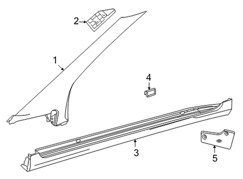 2019 Toyota Mirai Exterior Trim - Pillars Diagram