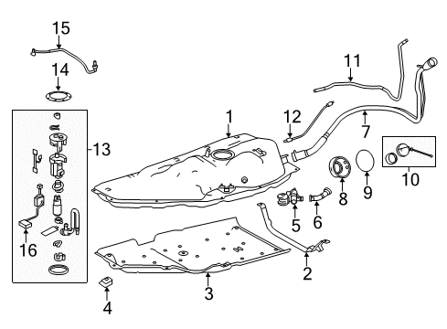 2018 Toyota Highlander Fuel System Components, Fuel Delivery Diagram 1 - Thumbnail