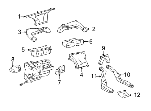 2018 Toyota Yaris Duct Sub-Assembly, Air Diagram for 87201-0D171