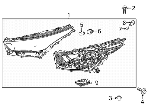 2023 Toyota Highlander Bulbs Diagram 1 - Thumbnail