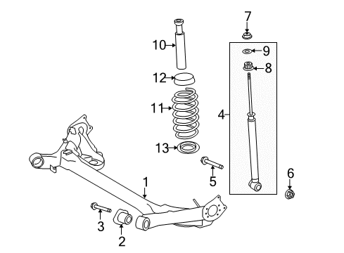 2012 Scion xB Spring, Coil, Rear Diagram for 48231-12C21