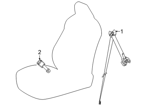 2021 Toyota Sienna Second Row Seat Belts Diagram 1 - Thumbnail